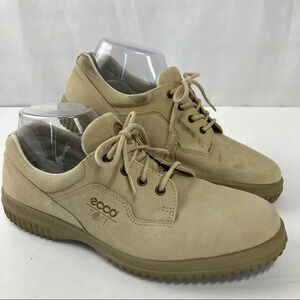 Ecco Soft Women's Size 40 (US 9) Beige Tan Lace Up Oxfords Comfort Walking Shoes